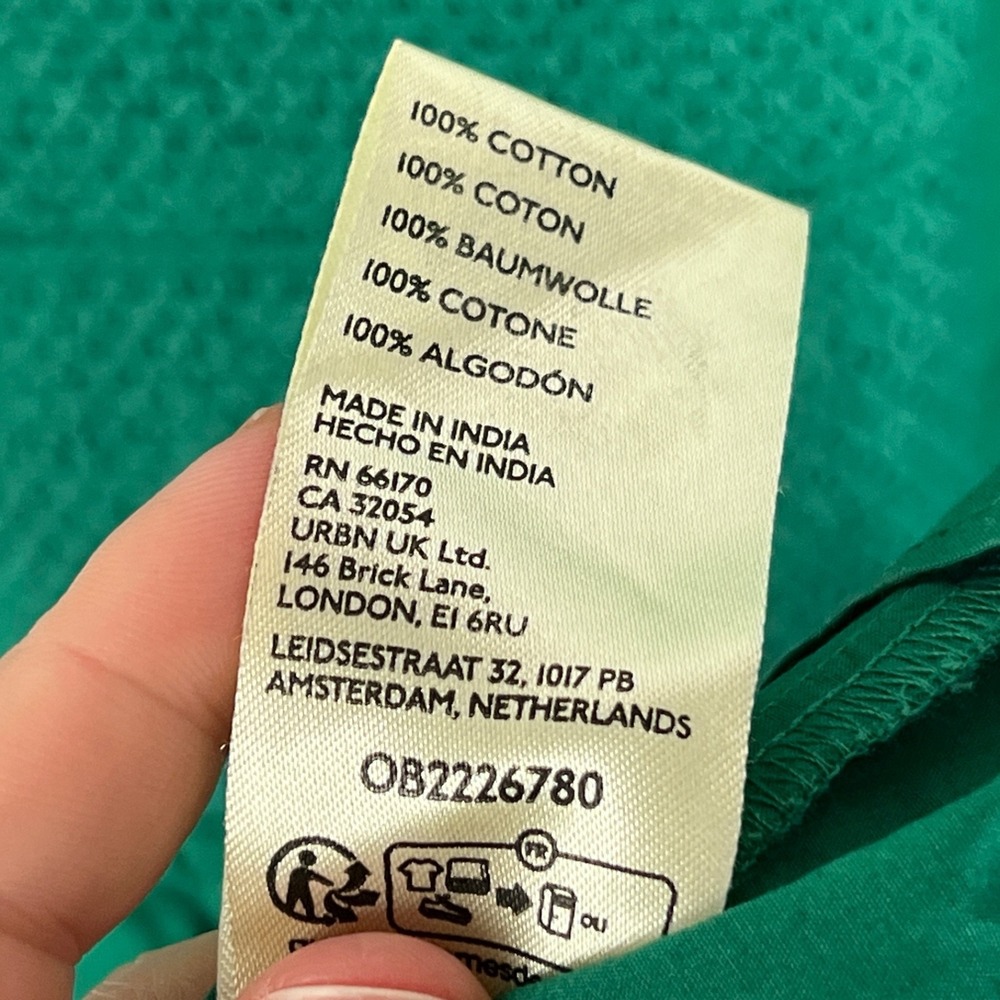 Celandine Dress Womens XS Green Cotton Poplin Midi Pockets Smocked Scoop Back - Picture 5 of 10